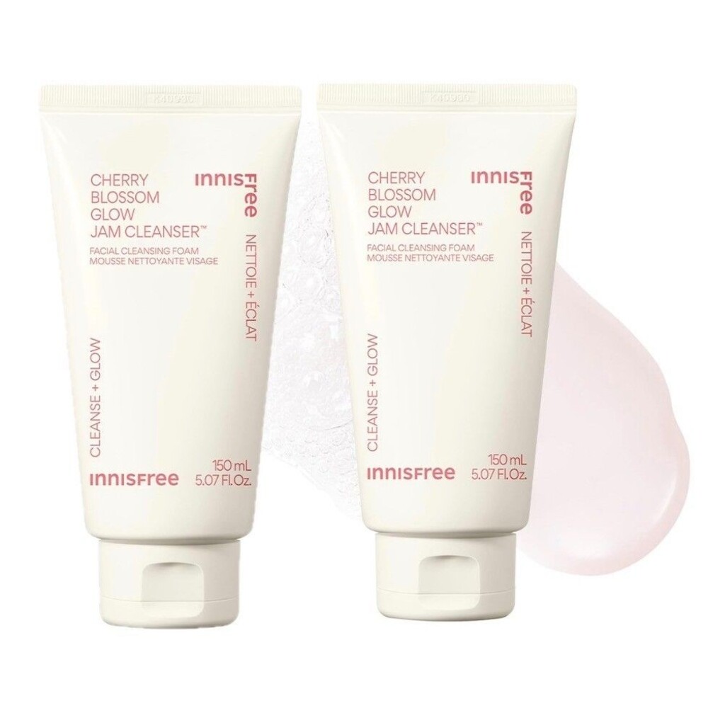 2X innisfree Cherry Blossom Glow Jam Cleanser Korean Face Wash for Glowing Skin